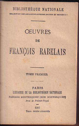 François Rabelais: Oeuvres de Francois Rabelais