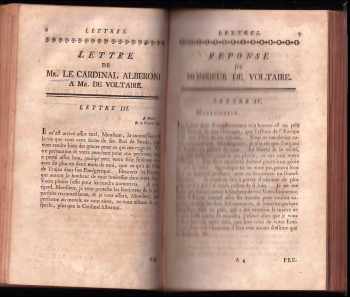 Voltaire: Oeuvres de Mr. de Voltaire. Nouvelle Ã dition revue, corrigee et considerablement augmentee par l'auteur. Enrichie de figures en taille-douce. - Tome Second + Tome Troisieme