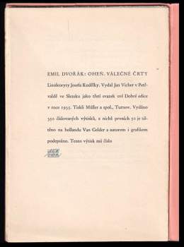 Emil Dvořák: Oheň