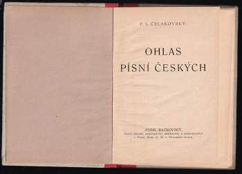 František Ladislav Čelakovský: Ohlas písní ruských + Ohlas písní českých