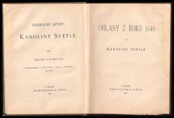 Karolina Světlá: Ohlasy z roku 1848