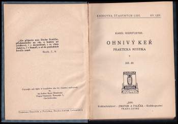 Karel Weinfurter: Ohnivý keř III - Praktická mystika