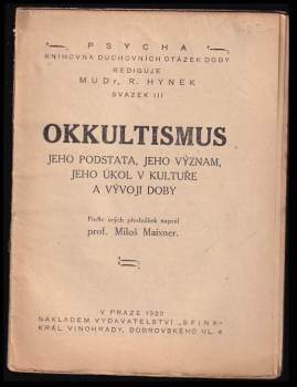 Miloš Maixner: Okkultismus