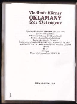 Vladimír Körner: Oklamaný