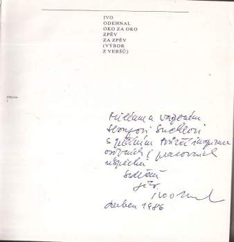 Ivo Odehnal: Oko za oko, zpěv za zpěv