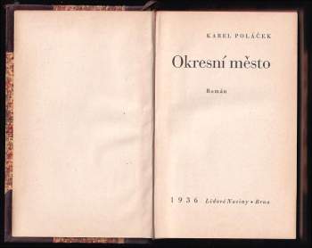 Karel Poláček: Okresní město