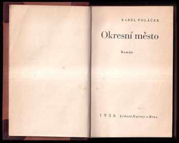 Karel Poláček: Okresní město