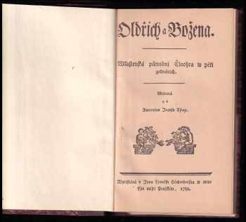 Antonín Josef Zima: Oldřich a Božena