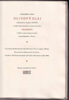 Jaromír John: Olivový olej
