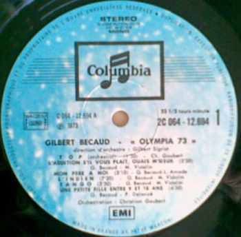 Gilbert Bécaud: Olympia 73 - Enregistrement Public