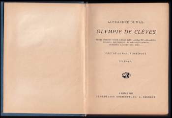 Alexandre Dumas: Olympie de Clèves