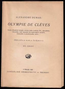 Alexandre Dumas: Olympie de Cleves