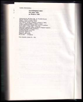 Karel Procházka: Olympijské hry