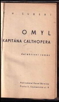 František H Šubert: Omyl kapitána Calthopera