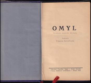 Vlasta Javořická: Omyl