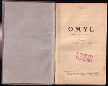 Vlasta Javořická: Omyl