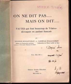 Eugène Billaudeau: On ne dit pas ... mais on dit