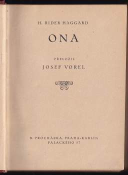 H. Rider Haggard: Ona