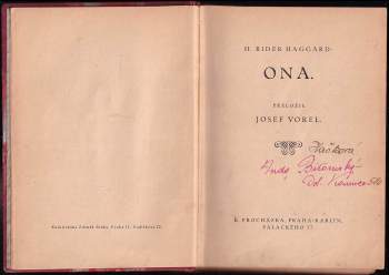 H. Rider Haggard: Ona