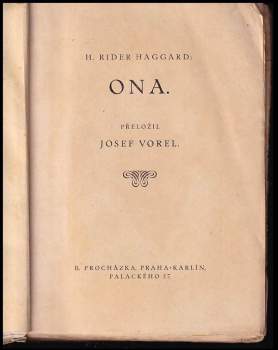H. Rider Haggard: Ona