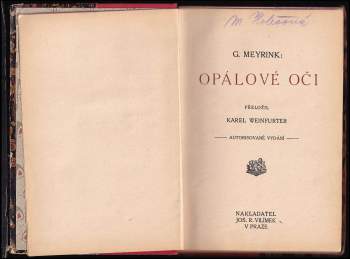 Gustav Meyrink: Opálové oči