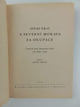 Opavsko a severní Morava za okupace