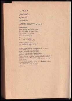 Anna Hostomská: Opera