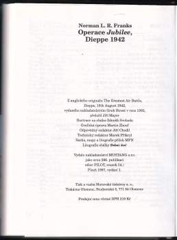 Norman Franks: Operace Jubilee, Dieppe 1942