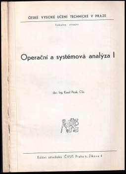 Operační a systémová analýza I