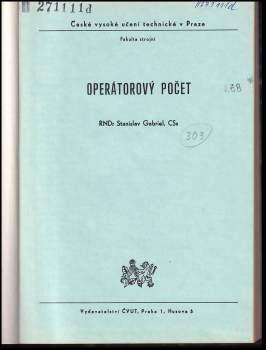 Stanislav Gabriel: Operátorový počet