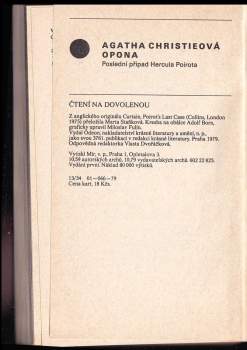 Agatha Christie: Opona
