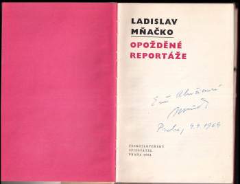 Ladislav Mňačko: Opožděné reportáže
