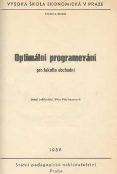 Optimální programování pro fakultu obchodní