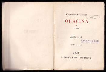 Kvetoslav Florián Urbanovič: Oráčina