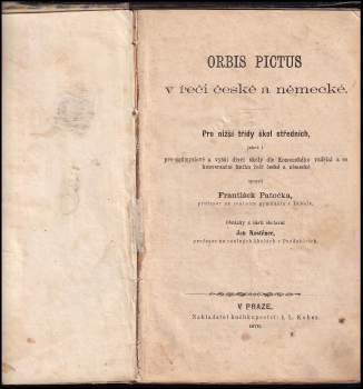 Jan Amos Komenský: Orbis pictus v řeči české a německé