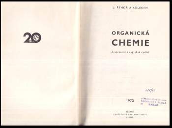 Jan Řehoř: Organická chemie