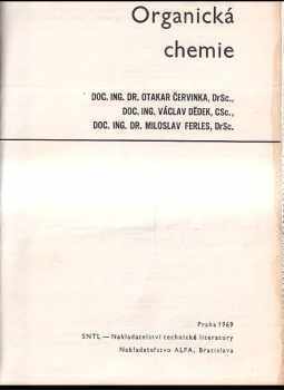 Miloslav Ferles: Organická chemie