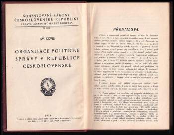 Organisace politické správy v republice Československé