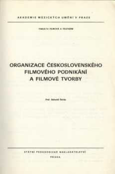 Organizace československého filmového podnikání a filmové tvorby