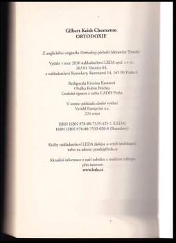 G. K Chesterton: Ortodoxie