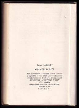 Egon Hostovský: Osamělí buřiči