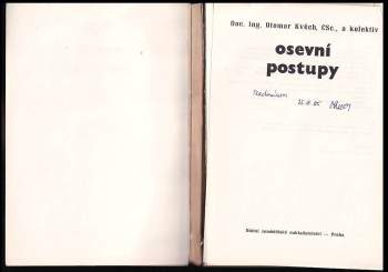 Otomar Kvěch: Osevní postupy