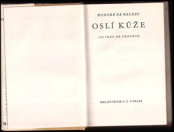 Honoré de Balzac: Oslí kůže