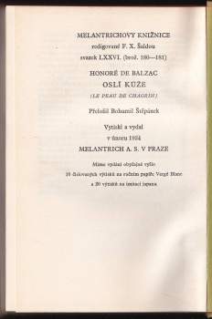 Honoré de Balzac: Oslí kůže