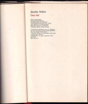 Jaroslav Seifert: Osm dní