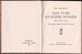Max Dauthendey: Osm tváří na jezeře Bivském