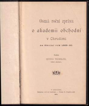 Osmá roční zpráva o akademii obchodní v Chrudimi