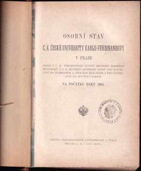 Výroční zpráva c. k. státní české reálky na Malé straně v Praze za školní rok 1902-1903