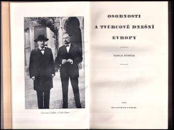 Carlo Sforza: Osobnosti a tvůrcové dnešní Evropy