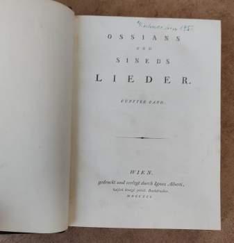 Michael Denis: Ossians und Sineds Lieder 3 sv.